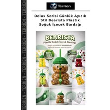 Terrien Delux Serisi Günlük Ayıcık Stil Bearista Plastik Soğuk Içecek Bardağı