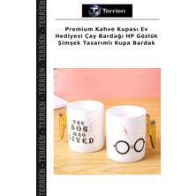 Terrien Premium Kahve Kupası Ev Hediyesi Çay Bardağı Hp Gözlük Şimşek Tasarımlı Kupa Bardak