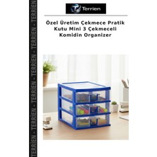 Terrien Özel Üretim Çekmece Pratik Kutu Mini 3 Çekmeceli Komidin Organizer