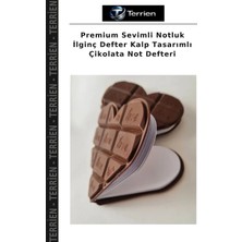 Terrien Premium Sevimli Notluk Ilginç Defter Kalp Tasarımlı Çikolata Not Defteri