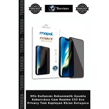 Terrien Ofis Kullanımı Dokunmatik Uyumlu Kabarcıksız Cam Realme C53 Eco Privacy Tam Kaplayan Ekran Koruyucu