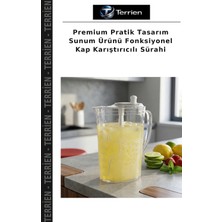 Terrien Premium Pratik Tasarım Sunum Ürünü Fonksiyonel Kap Karıştırıcılı Sürahi