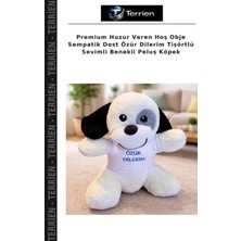 Terrien Premium Huzur Veren Hoş Obje Sempatik Dost Özür Dilerim Tişörtlü Sevimli Benekli Peluş Köpek