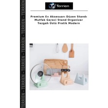 Terrien Premium Ev Aksesuarı Düzen Standı Mutfak Gereci Stand Organizer Tezgah Üstü Pratik Modern