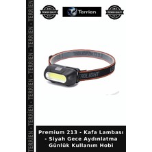 Terrien Premium 213 - Kafa Lambası - Siyah Gece Aydınlatma Günlük Kullanım Hobi