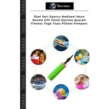 Terrien Özel Seri Sporcu Hediyesi Hava Basma Çift Yönlü Şişirme Aparatı Fitness Yoga Topu Pilates Pompası