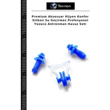 Terrien Premium Aksesuar Hijyen Konfor Silikon Su Geçirmez Profesyonel Yüzücü Antrenman Havuz Seti