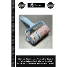 Terrien Koltuk Temizleme Temizlik Gereci Palto Bakım Kedi Köpek Kıyafet Tiftik Tüy Toplama Rulosu 60 Yaprak