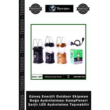 Terrien Güneş Enerjili Outdoor Ekipman Doğa Aydınlatması Kampfeneri Şarjlı LED Aydınlatma Taşınabilir