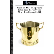Terrien Premium Misafir Ağırlama Sofra Süsü Davet Ürünü Pirinç Buz Kovası 11019