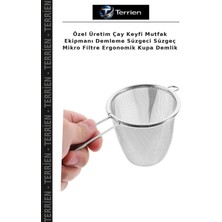 Terrien Özel Üretim Çay Keyfi Mutfak Ekipmanı Demleme Süzgeci Süzgeç Mikro Filtre Ergonomik Kupa Demlik