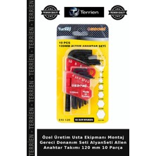 Terrien Özel Üretim Usta Ekipmanı Montaj Gereci Donanım Seti Alyanseti Allen Anahtar Takımı 120 mm 10 Parça