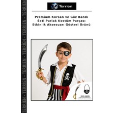 Terrien Premium Korsan ve Göz Bandı Seti Parlak Kostüm Parçası Etkinlik Aksesuarı Gösteri Ürünü