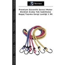 Terrien Premium Güvenlik Gereci Motor Bisiklet Araba Yük Sabitleme Bagaj Taşıma Gergi Lastiği 1 mt