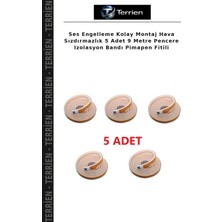 Terrien Ses Engelleme Kolay Montaj Hava Sızdırmazlık 5 Adet 9 Metre Pencere Izolasyon Bandı Pimapen Fitili