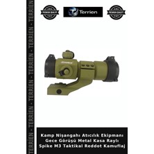 Terrien Kamp Nişangahı Atıcılık Ekipmanı Gece Görüşü Metal Kasa Raylı Spike M3 Taktikal Reddot Kamuflaj