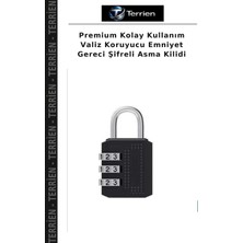 Terrien Premium Kolay Kullanım Valiz Koruyucu Emniyet Gereci Şifreli Asma Kilidi