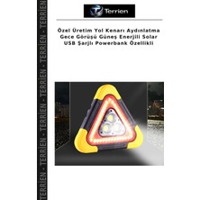 Terrien Özel Üretim Yol Kenarı Aydınlatma Gece Görüşü Güneş Enerjili Solar USB Şarjlı Powerbank Özellikli