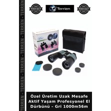 Terrien Özel Üretim Uzak Mesafe Aktif Yaşam Profesyonel El Dürbünü – Gri 1000M56M