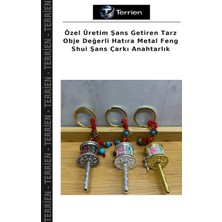 Terrien Özel Üretim Şans Getiren Tarz Obje Değerli Hatıra Metal Feng Shui Şans Çarkı Anahtarlık