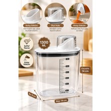 Dovi Home Pratik Dökme Ağızlı Bakliyat ve Kuru Gıda Kabı 1300 ML