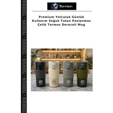 Terrien Premium Yolculuk Günlük Kullanım Soğuk Tutan Paslanmaz Çelik Termos Dereceli Mug