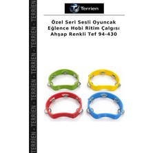 Terrien Özel Seri Sesli Oyuncak Eğlence Hobi Ritim Çalgısı Ahşap Renkli Tef 94-430
