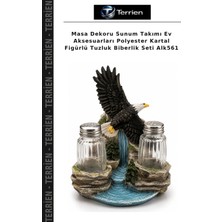 Terrien Masa Dekoru Sunum Takımı Ev Aksesuarları Polyester Kartal Figürlü Tuzluk Biberlik Seti ALK561