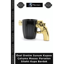 Terrien Özel Üretim Sunum Kupası Çalışma Masası Porselen Silahlı Kupa Bardak