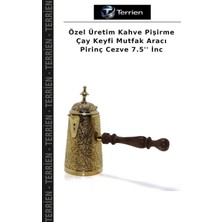 Terrien Özel Üretim Kahve Pişirme Çay Keyfi Mutfak Aracı Pirinç Cezve 7.5'' Inc