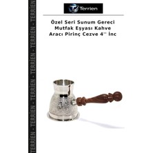 Terrien Özel Seri Sunum Gereci Mutfak Eşyası Kahve Aracı Pirinç Cezve 4'' Inc