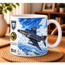 Patili Baskı Türk Hava Aracı Serisi THAPB0008 - F-4e Terminatör Panter Filo Nato 70. Yıl Özel Tasarımlı 330 ml Porselen Kupa Bardak