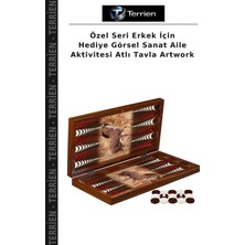 Terrien Özel Seri Erkek Için Hediye Görsel Sanat Aile Aktivitesi Atlı Tavla Artwork