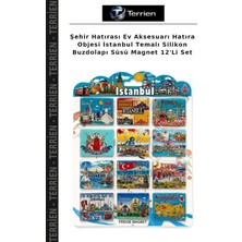 Terrien Şehir Hatırası Ev Aksesuarı Hatıra Objesi Istanbul Temalı Silikon Buzdolapı Süsü Magnet 12'li Set