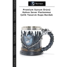 Terrien Premium Sunum Ürünü Kahve Sever Paslanmaz Çelik Tasarım Kupa Bardak