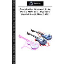 Terrien Özel Üretim Eğlenceli Ürün Müzik Aleti Sesli Oyuncak Müzikli Ledli Gitar 959P