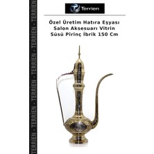 Terrien Özel Üretim Hatıra Eşyası Salon Aksesuarı Vitrin Süsü Pirinç Ibrik 150 cm
