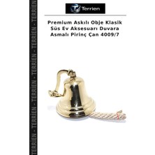 Terrien Premium Askılı Obje Klasik Süs Ev Aksesuarı Duvara Asmalı Pirinç Çan 4009/7