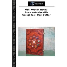 Terrien Özel Üretim Hatıra Aracı Kırtasiye Ofis Gereci Taşlı Deri Defter