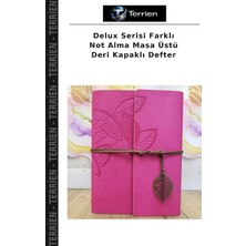 Terrien Delux Serisi Farklı Not Alma Masa Üstü Deri Kapaklı Defter