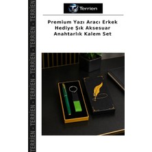 Terrien Premium Yazı Aracı Erkek Hediye Şık Aksesuar Anahtarlık Kalem Set