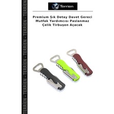 Terrien Premium Şık Detay Davet Gereci Mutfak Yardımcısı Paslanmaz Çelik Tirbuşon Açacak