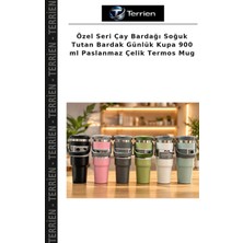 Terrien Özel Seri Çay Bardağı Soğuk Tutan Bardak Günlük Kupa 900 ml Paslanmaz Çelik Termos Mug