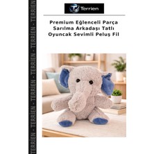 Terrien Premium Eğlenceli Parça Sarılma Arkadaşı Tatlı Oyuncak Sevimli Peluş Fil
