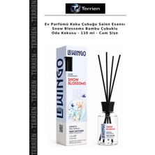 Terrien Ev Parfümü Koku Çubuğu Salon Esansı Snow Blossoms Bambu Çubuklu Oda Kokusu - 110 ml - Cam Şişe