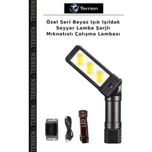 Terrien Özel Seri Beyaz Işık Işıldak Seyyar Lamba Şarjlı Mıknatıslı Çalışma Lambası