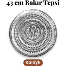 Binbir Trend 43 cm El Işlemeli Otantik Desenli Kalaylı Urfa Bakır Tepsi