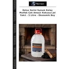 Terrien Delux Serisi Sunum Kolay Mutfak Çok Amaçlı Kokusuz Jel Yakıt - 5 Litre - Ekonomik Boy