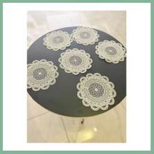 Bşk Virgo 6 Lı Dantel Kahve Sunumluğu 15X15 cm Asorti Desenli Çeyizlik Sunumluk BSK2026