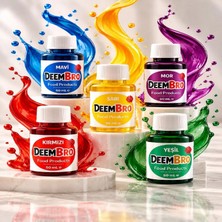 Deembro Sıvı Gıda Boyası Seti 5'li 5 Renk 50  ml Kırmızı Mavi Mor Sarı Yeşil
